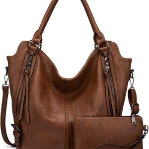 Tote Bag for Women PU Leather Shoulder Bags Fashion Hobo Bags Large Purse and Ha